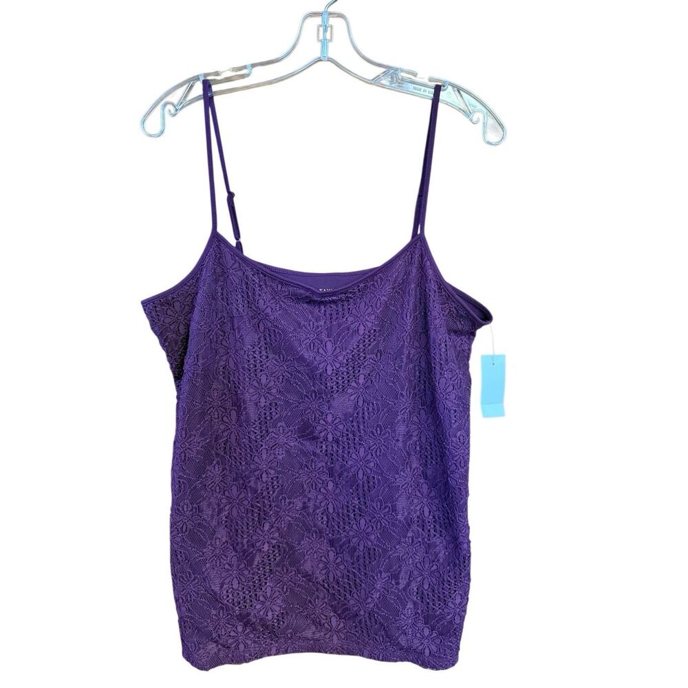 Ann Taylor factory Camisole embroidered Halter Purple Sz XL NWT